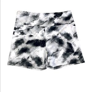 Black & White Tie Dye Bike Shorts, Ultra Flirt